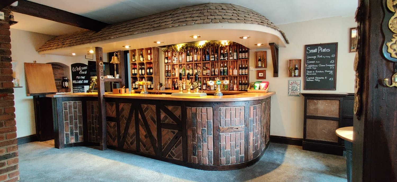 The bar at The Village Inn, Liddington, Swindon