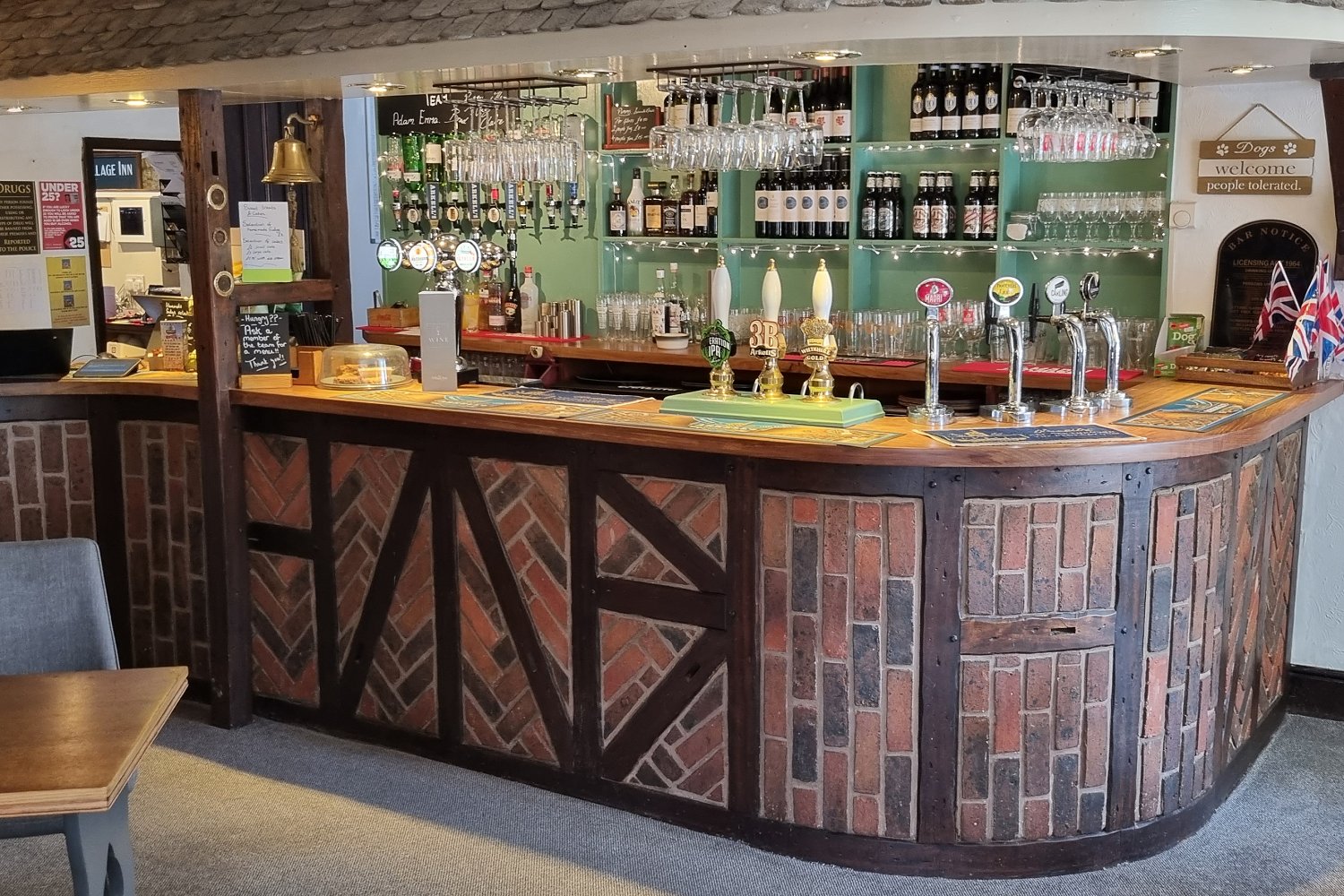 The bar at The Village Inn, Liddington, Swindon